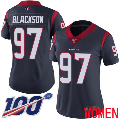Houston Texans Limited Navy Blue Women Angelo Blackson Home Jersey NFL Football #97 100th Season Vapor Untouchable->women nfl jersey->Women Jersey